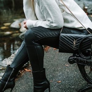 Spanx Moto Black Leggings